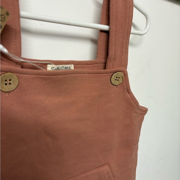 NWT Sofia Mila Organic Cotton Kids Rompers 4T - Cream and Rust - Picture 2 of 12